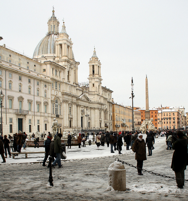 Fotos da neve em Roma 5 piazza navona neve