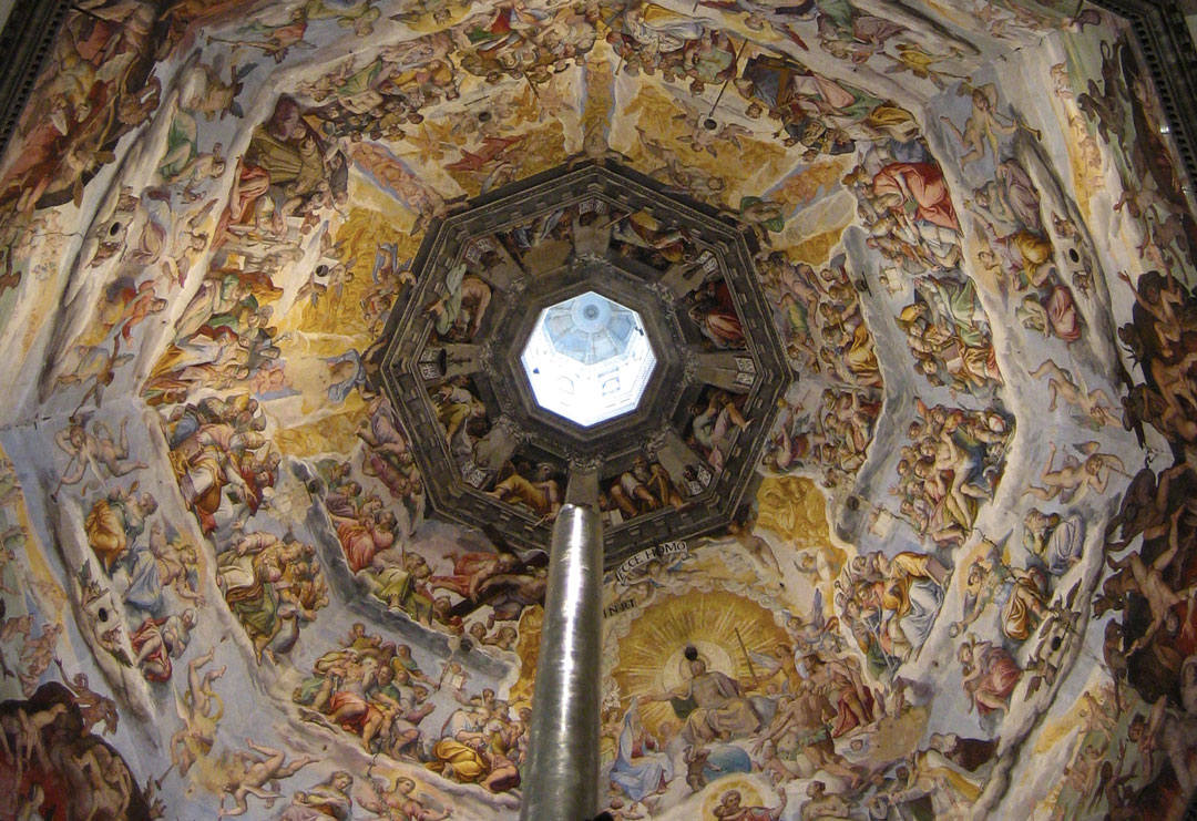 O interno da cúpula da catedral de Florença
