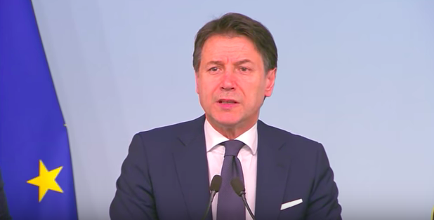 o premier italiano Giuseppe Conte anuncia os dois primeiros casos confirmados de coronavirus