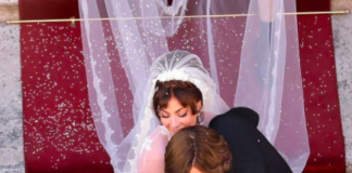 Lady Gaga vestida de noiva em Roma