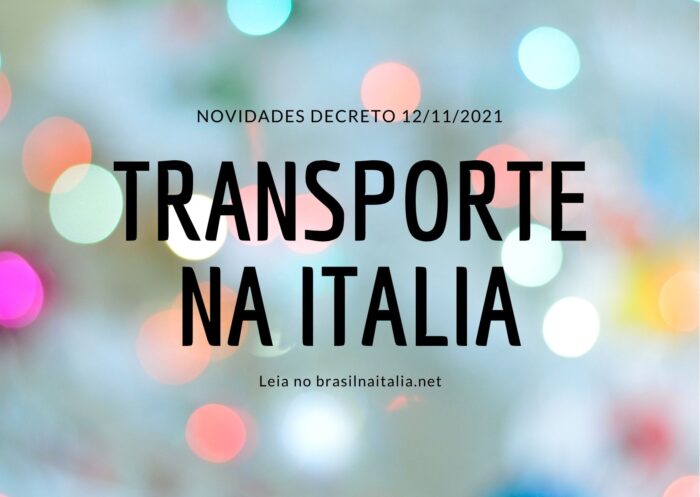 novas regras transporte italia ordinanza 12/11/2021
