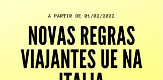 viajantes ue na italia novas regras 1º de fevereiro 2022