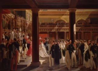 Cerimônia de casamento de D. Pedro II, imperador do Brasil, realizada na Italia