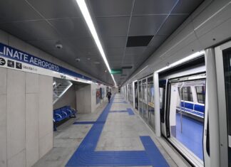 Estação Aeroporto Linate da nova linha do metrô M4 de Milão