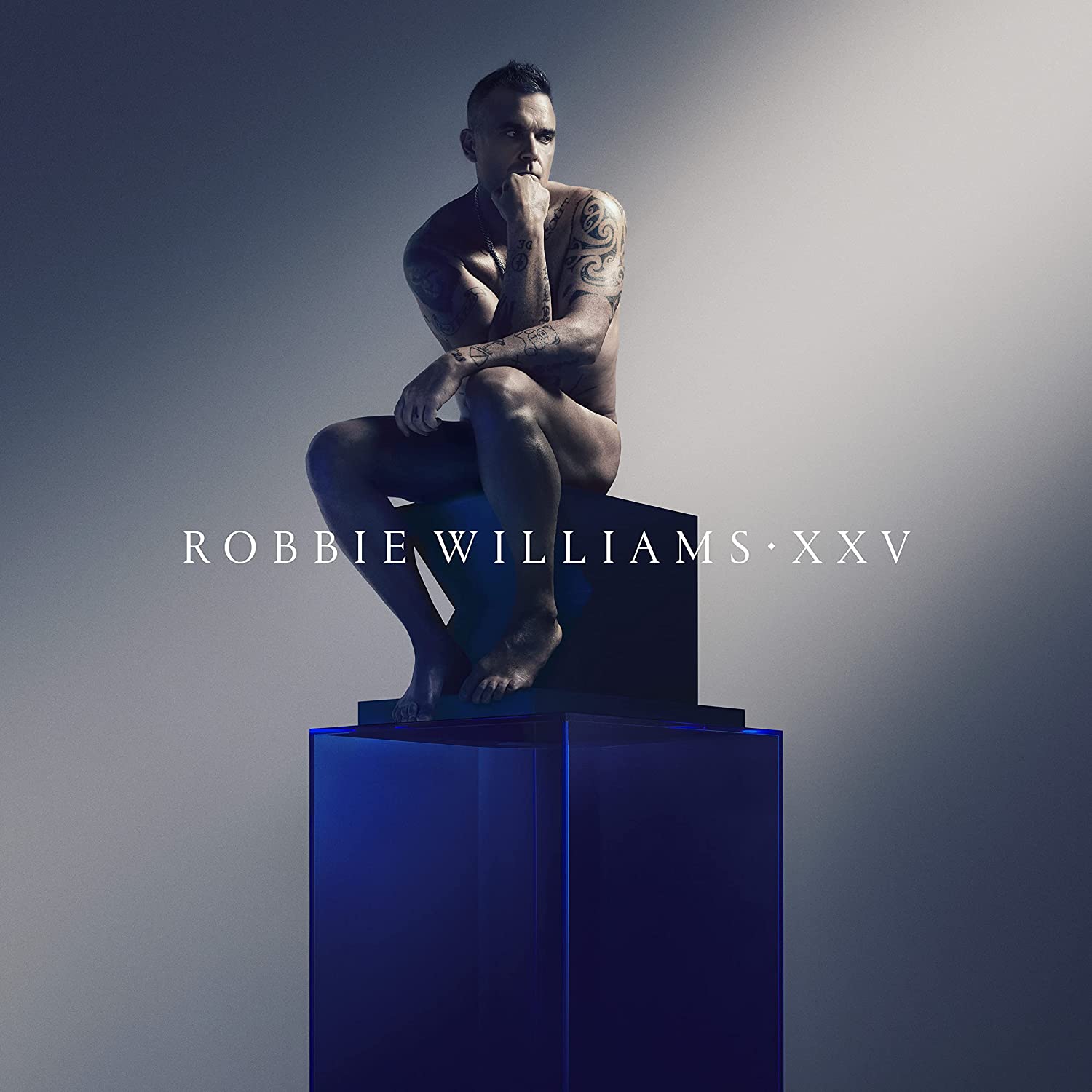 Show de Robbie Williams em Bolonha 2023 - capa do novo álbum XXV de Robbie Williams