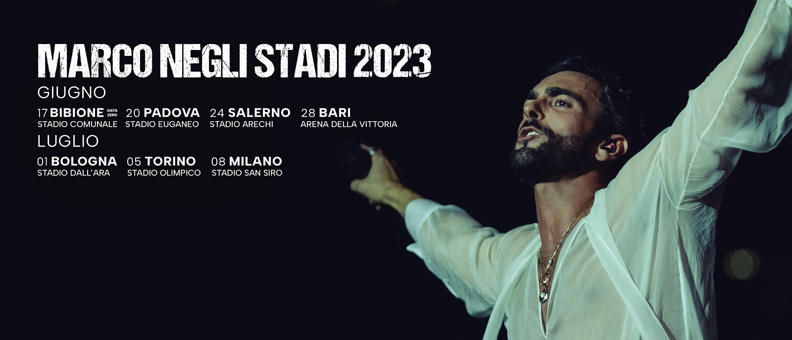 Shows de Marco Mengoni nos estádios da Italia em 2023