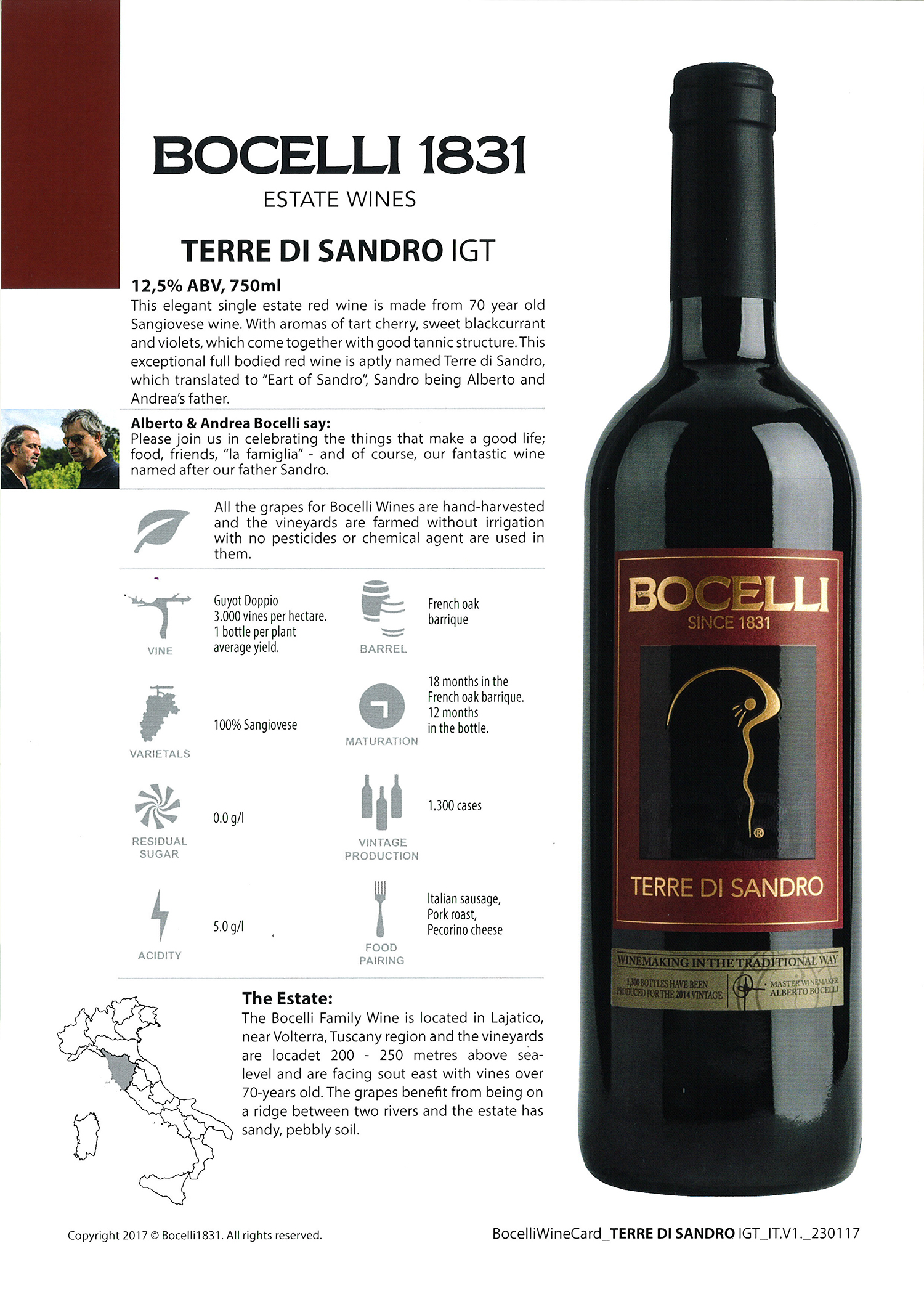 Descubra os vinhos italianos que você não sabia que Andrea Bocelli produz 6 terre di sandro