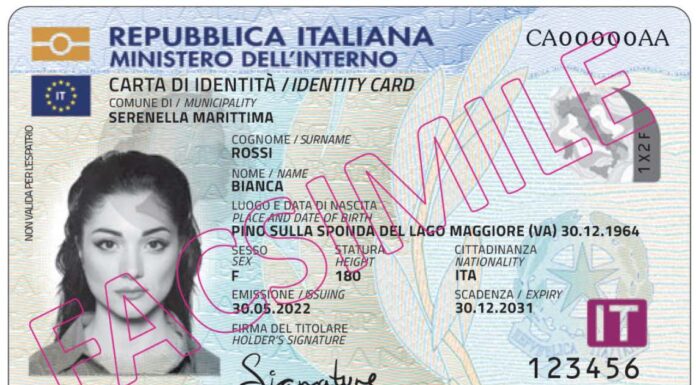 carteira de identidade eletrônica da Italia