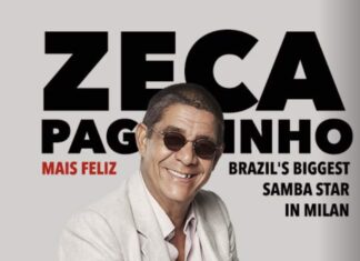 Cartaz oficial do show de Zeca Pagodinho em Milão