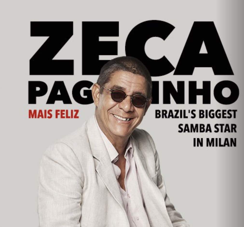 Cartaz oficial do show de Zeca Pagodinho em Milão