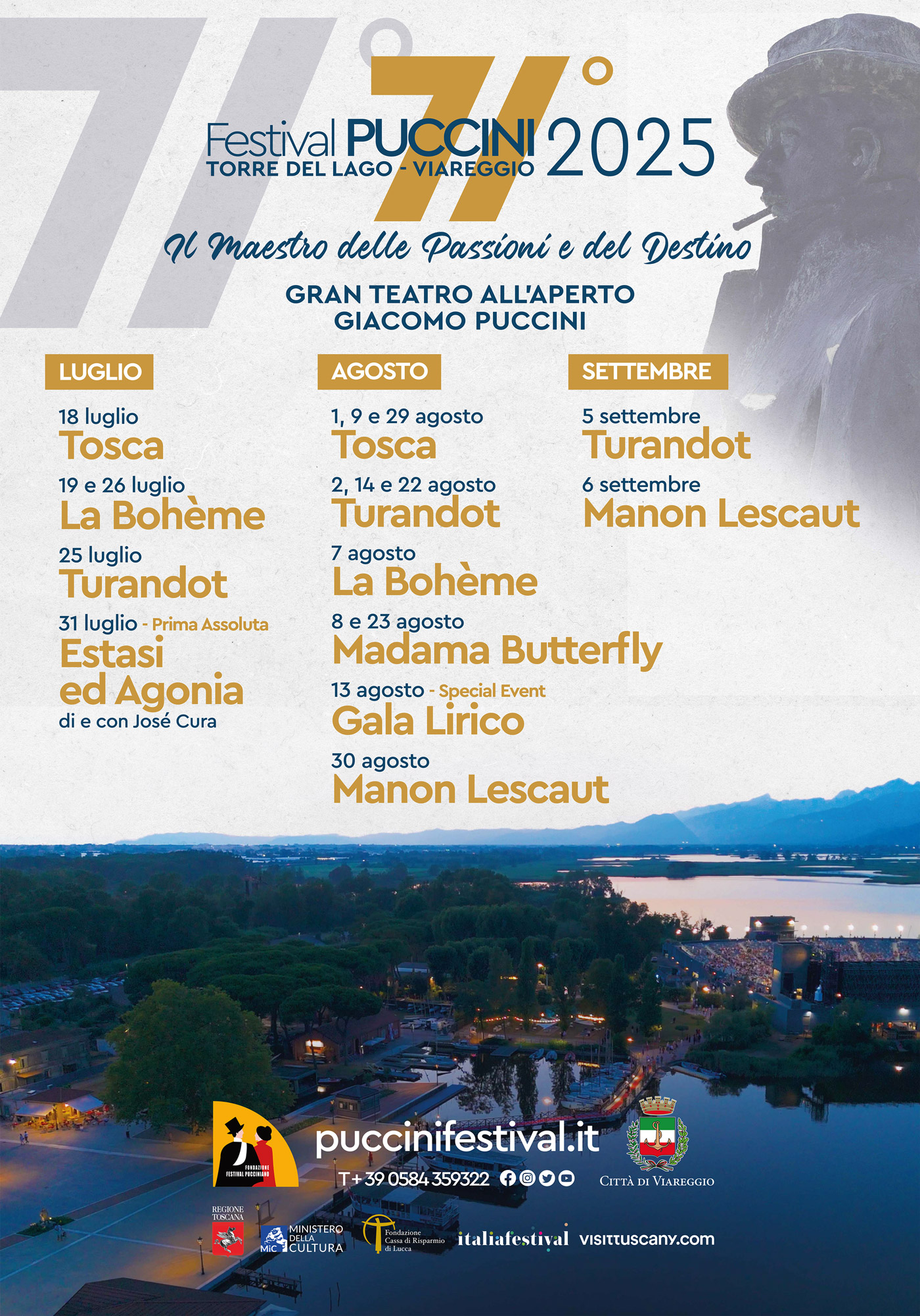 71º Festival Puccini na Toscana: Um Espetáculo Imperdível em 2026 1 calendário 71º Festival Puccini 2025 - Torre del Lago - Viareggio - Toscana