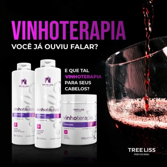 Vinhoterapia, produtos brasileiros para cabelos da marca Treeliss Professional