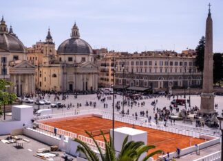 Surpresa em Roma: Quadra de Tênis na Piazza del Popolo para o #IBI24