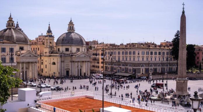 Surpresa em Roma: Quadra de Tênis na Piazza del Popolo para o #IBI24