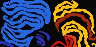 Exposição de Franca Pisani em Pietrasanta - Telero. La luce della luna. Ossidi, pigmenti.3,25x3,40m. 2024