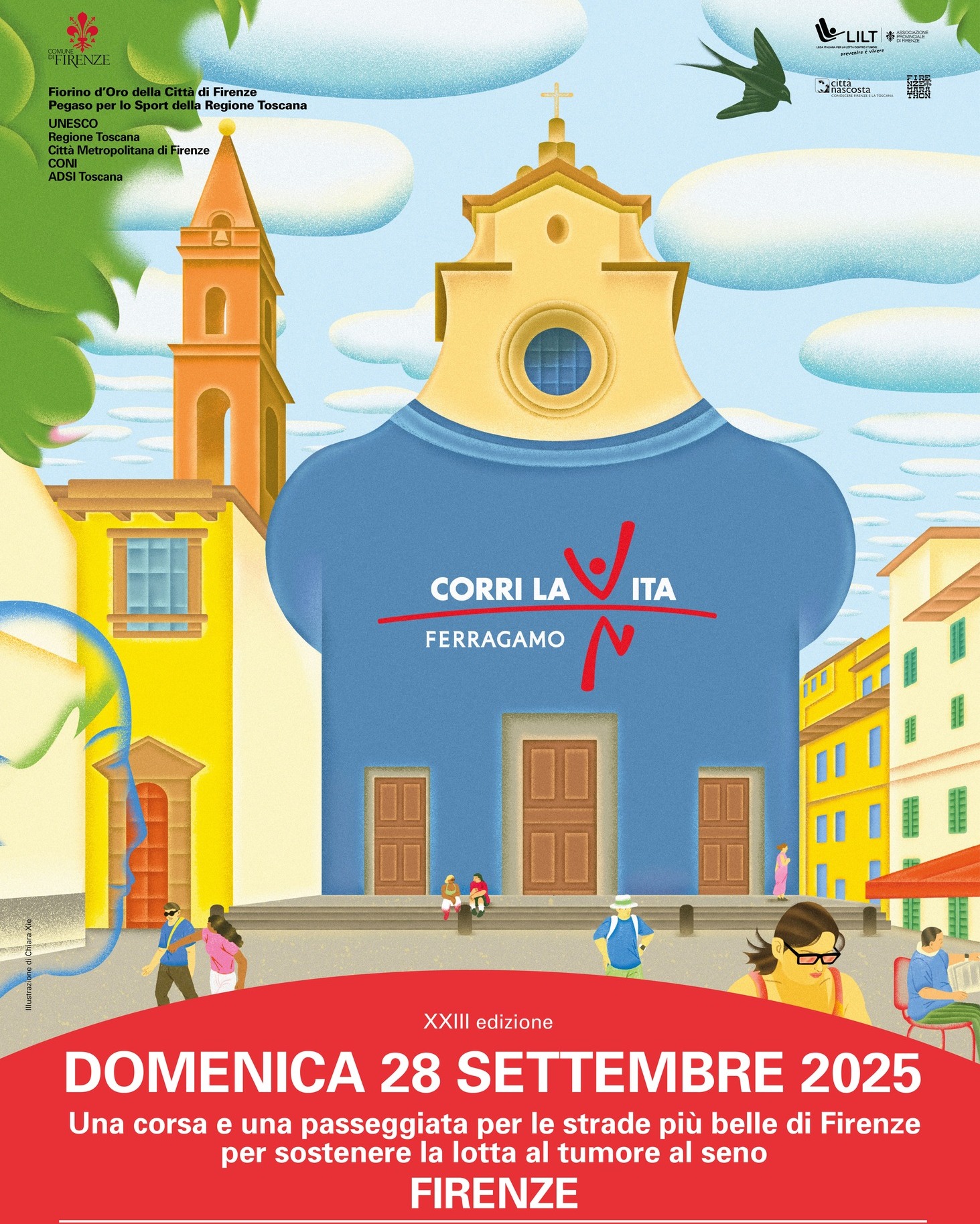 A XXIII edição de Corri La Vita acontece no dia 28 de setembro de 2025 em Florença