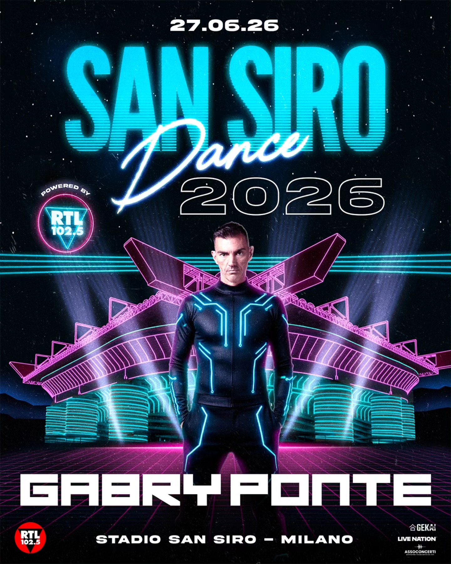 Ingressos Gabry Ponte em Milao 2026 1 Gabry Ponte em Milão no estádio San Siro 2026 - panfleto