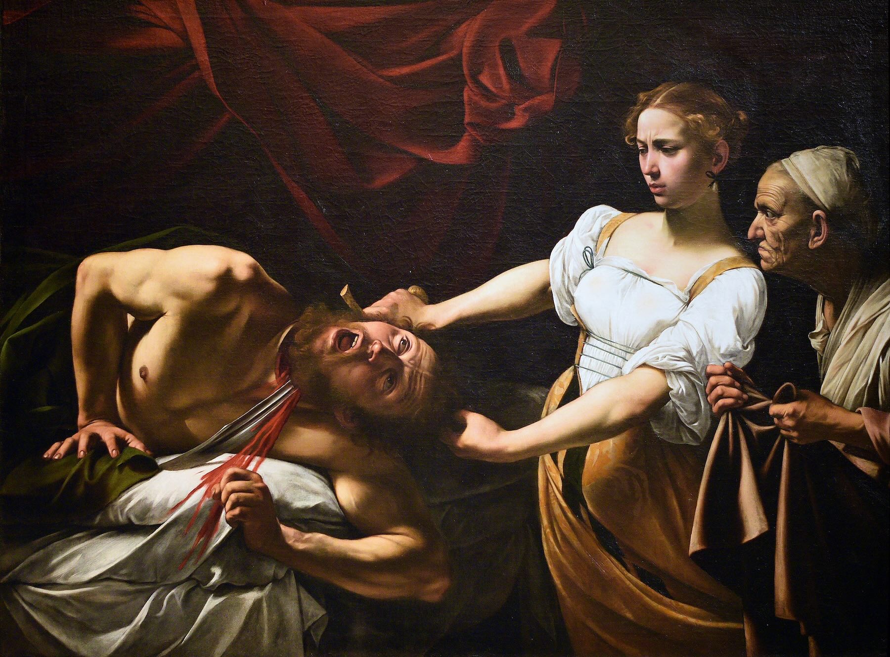 O famosíssimo quadro "Giuditta e Oloferne" é uma das obras imperdíveis da exposição de Caravaggio em Roma