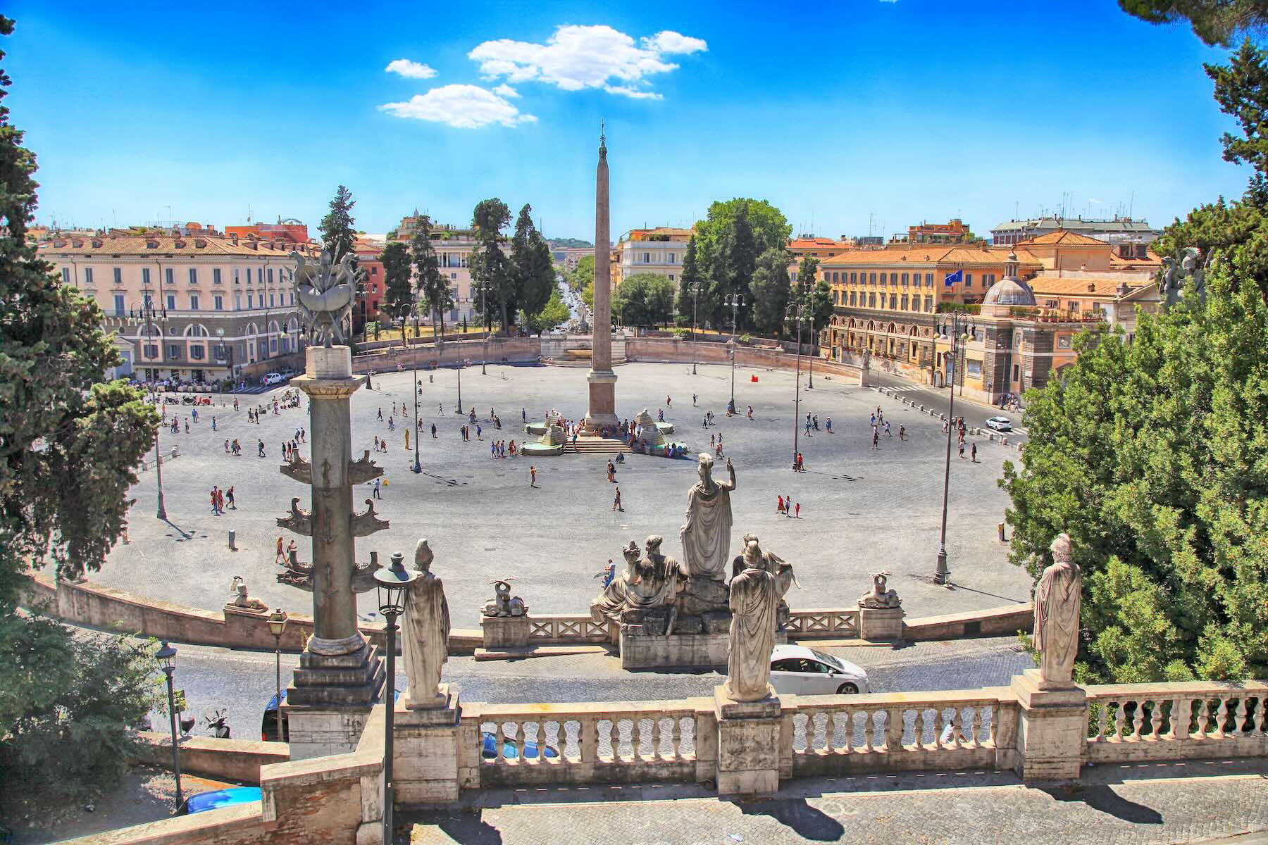 A Piazza del Popolo em Roma - O WTTC Global Summit 2025 será realizado em Roma de 28 a 30 de setembro