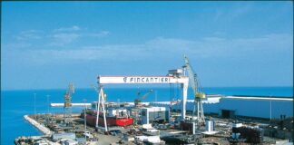 O estaleiro naval da Fincantieri em Ancona: onde está em construção o primeiro navio de cruzeiro do mundo alimentado a hidrogênio (foto: divulgação/Fincantieri)