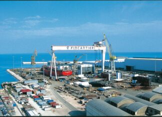 O estaleiro naval da Fincantieri em Ancona: onde está em construção o primeiro navio de cruzeiro do mundo alimentado a hidrogênio (foto: divulgação/Fincantieri)