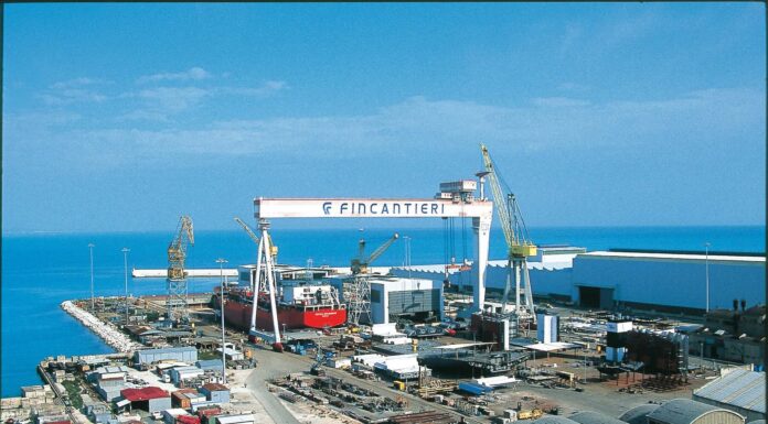 O estaleiro naval da Fincantieri em Ancona: onde está em construção o primeiro navio de cruzeiro do mundo alimentado a hidrogênio (foto: divulgação/Fincantieri)