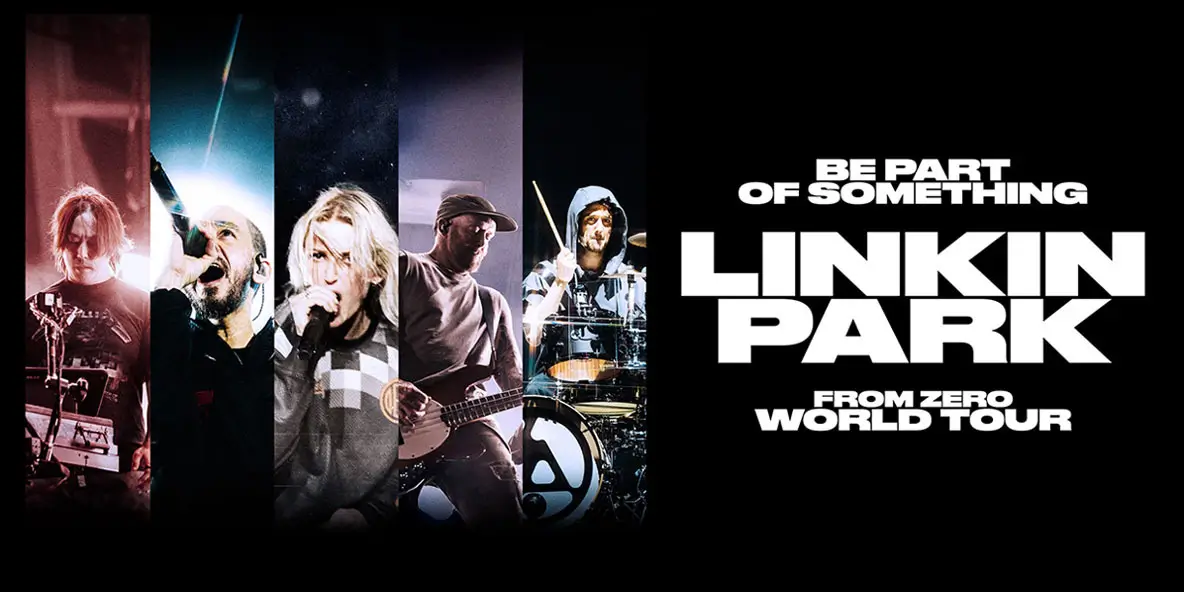 Panfleto oficial do Linkin Park From Zero World Tour que terá show em Florença