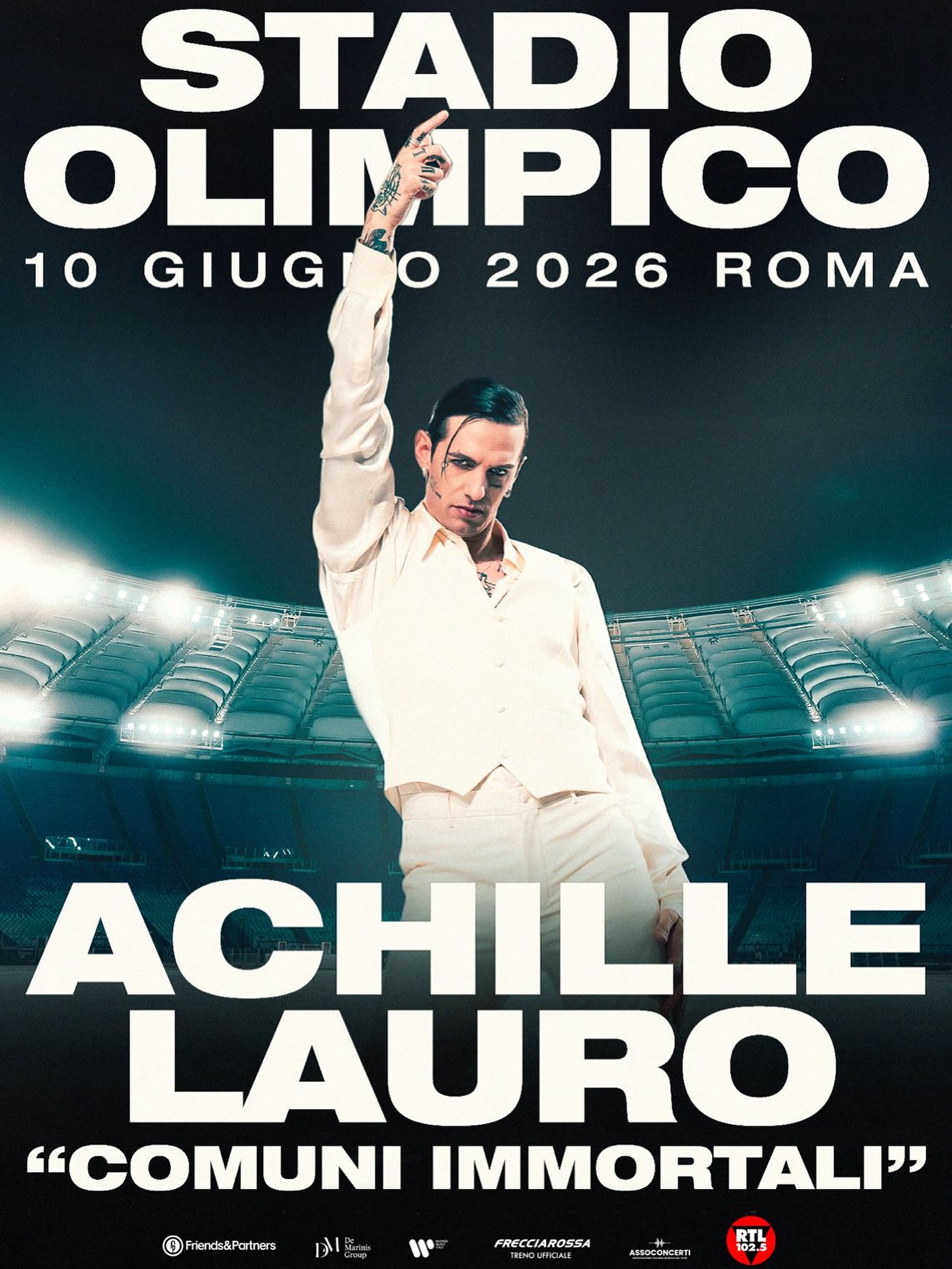 Ingressos Achille Lauro em Roma 2026: tudo o que você precisa saber 1 cartaz Achille Lauro em Roma 2026 no Stadio Olimpico 10 de junho de 2026