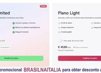 código promocional BRASILNAITALIA dá desconto nos planos da Holafly