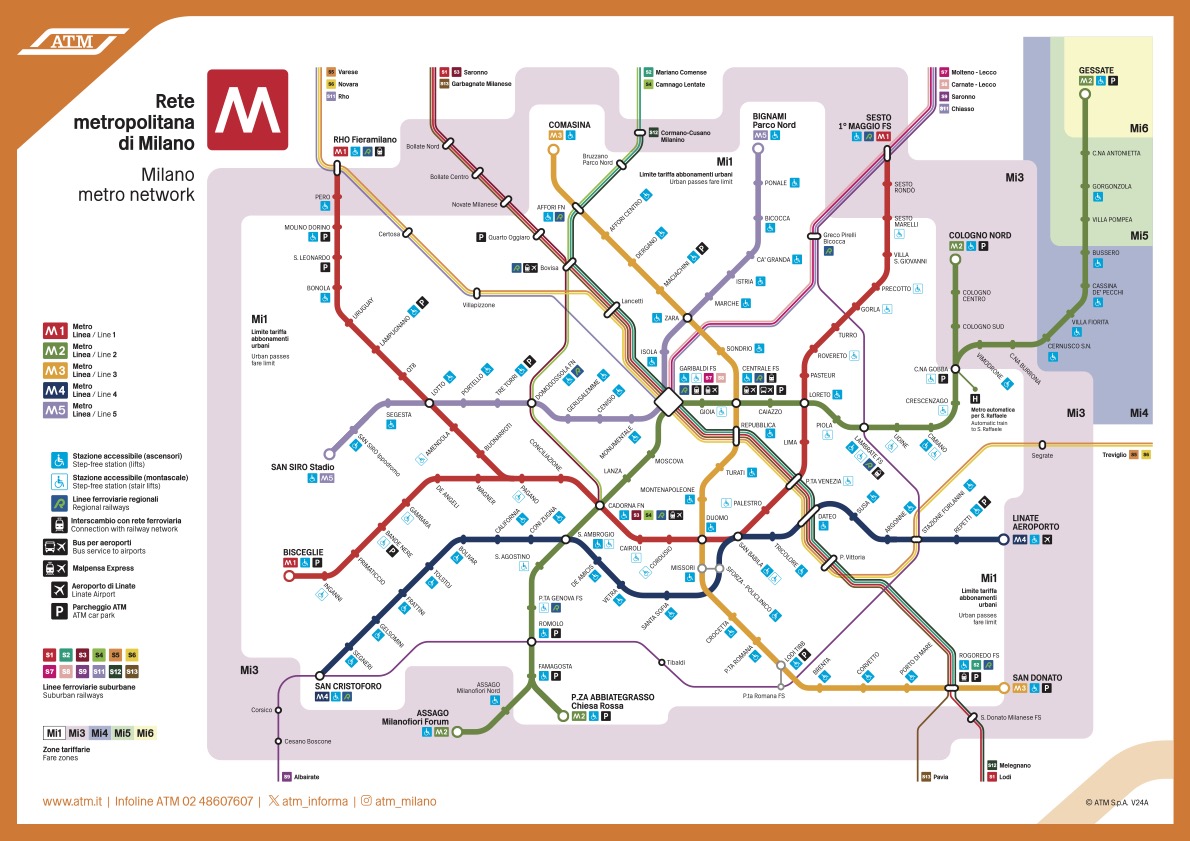 Lewis Capaldi em Milão: única data na Itália em 2026 2 Mapa do Metrô de Milão