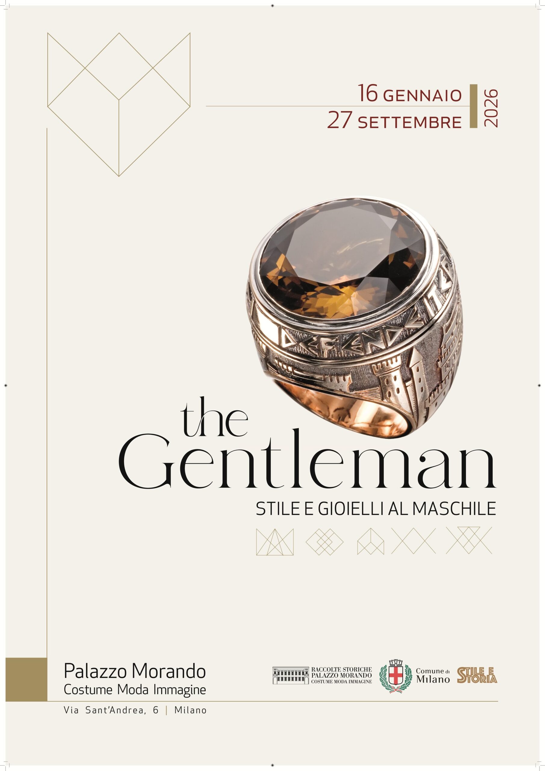 cartaz promocional da mostra The Gentleman em Milão