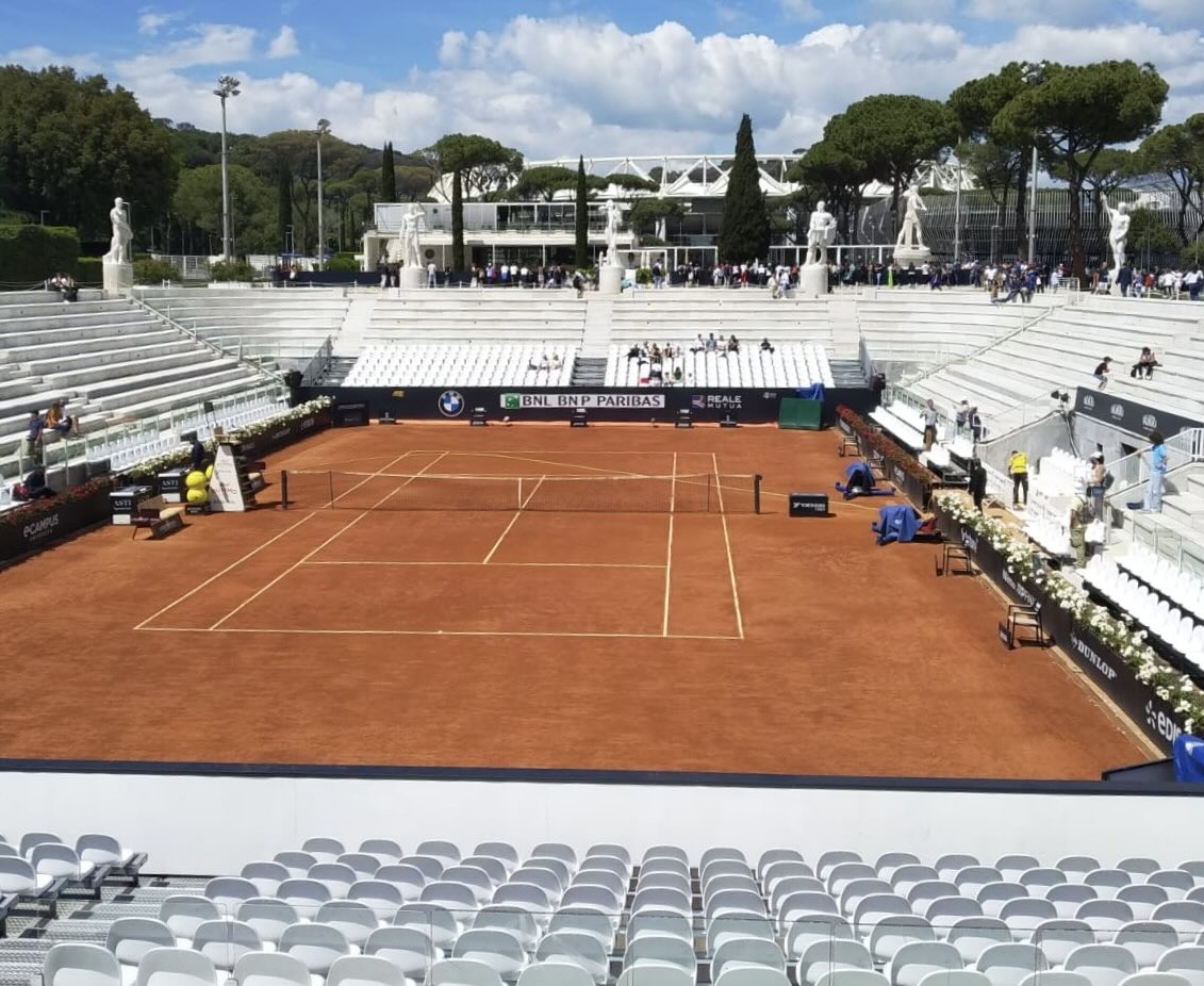 Um dos campos do Foto Italico de Roma, durante o Internazionali di Roma em 2024