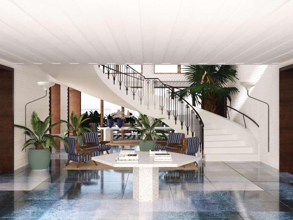 Grand Hotel Flora em Sorrento: hotel histórico reabre renovado em abril de 2026 4 O lobby do grand Hotel Flora em Sorrento