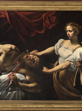 Giuditta che decapita Oloferne (A icônica e dramática cena de Judite decapitando Holofernes)