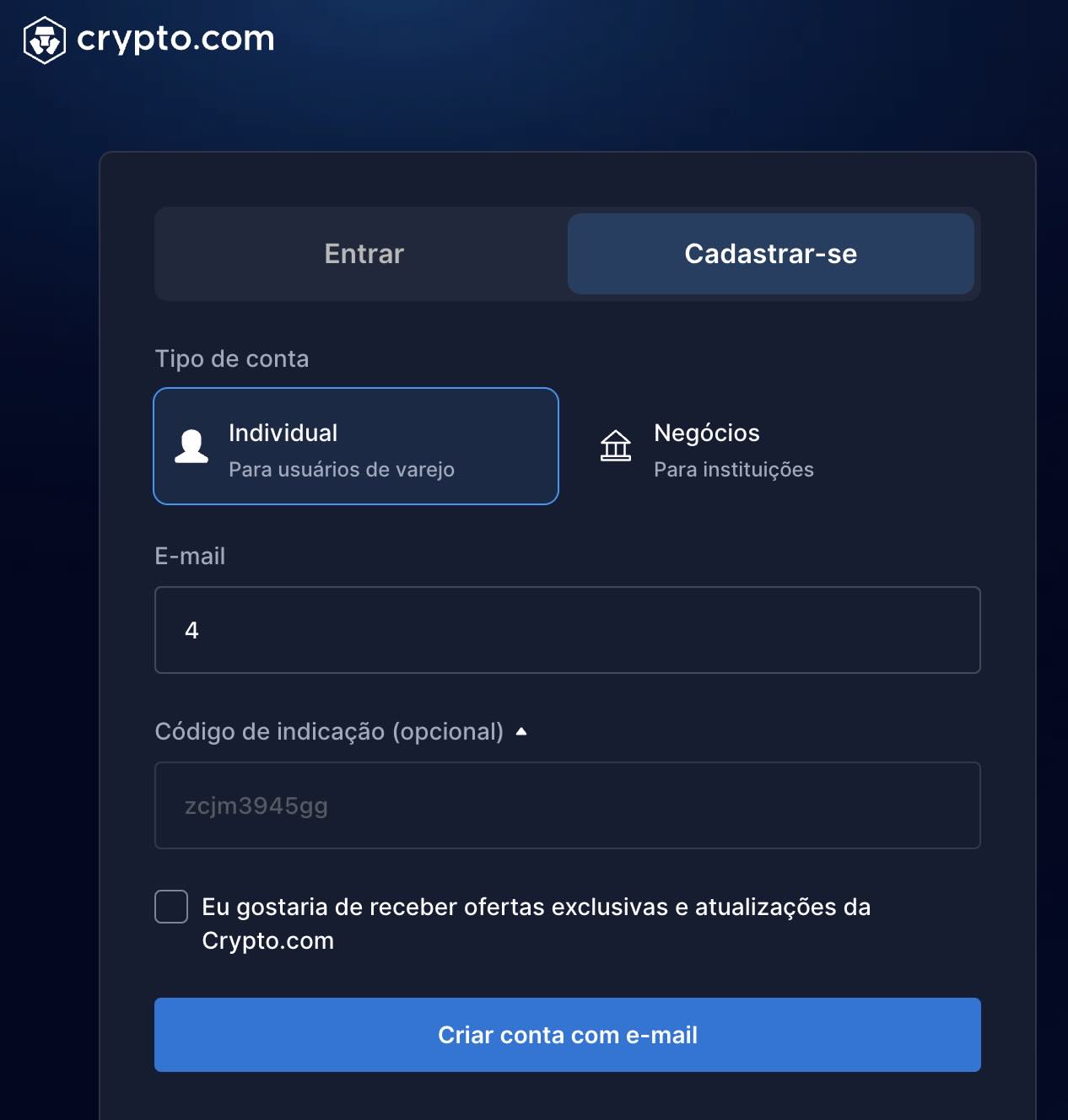 Como fazer pagamentos na Europa: Wise, cartão ou dinheiro? 6 tela de abertura de conta crypto.com