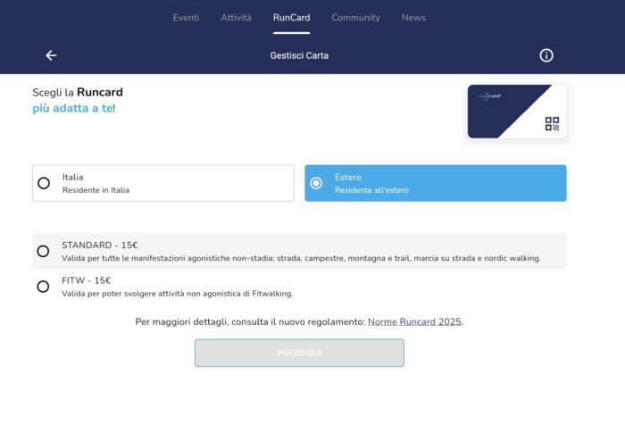 runcard residenti estero