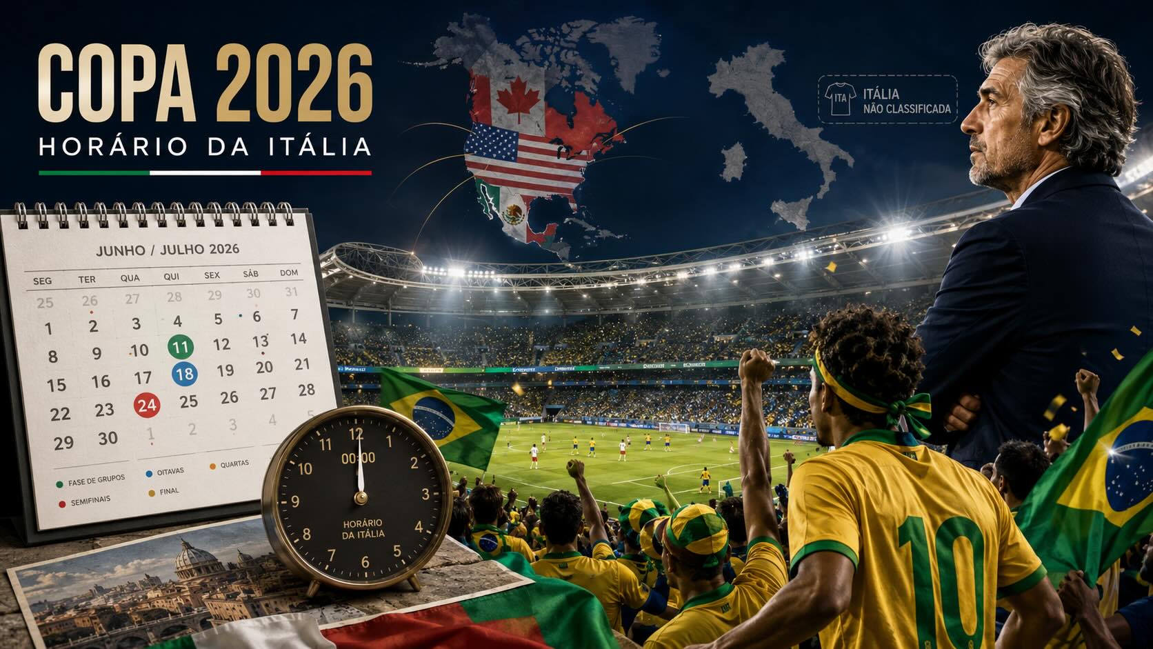 Calendário da Copa do Mundo 2026 no horário da Itália: datas principais e jogos do Brasil 1 Calendário da Copa do Mundo 2026 no horário da Itália: datas principais e jogos do Brasil