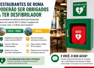 Restaurantes de Roma poderão ser obrigados a ter desfibrilador. E no Brasil, como funciona? Restaurantes de Roma poderão ser obrigados a ter desfibrilador. E no Brasil, como funciona?