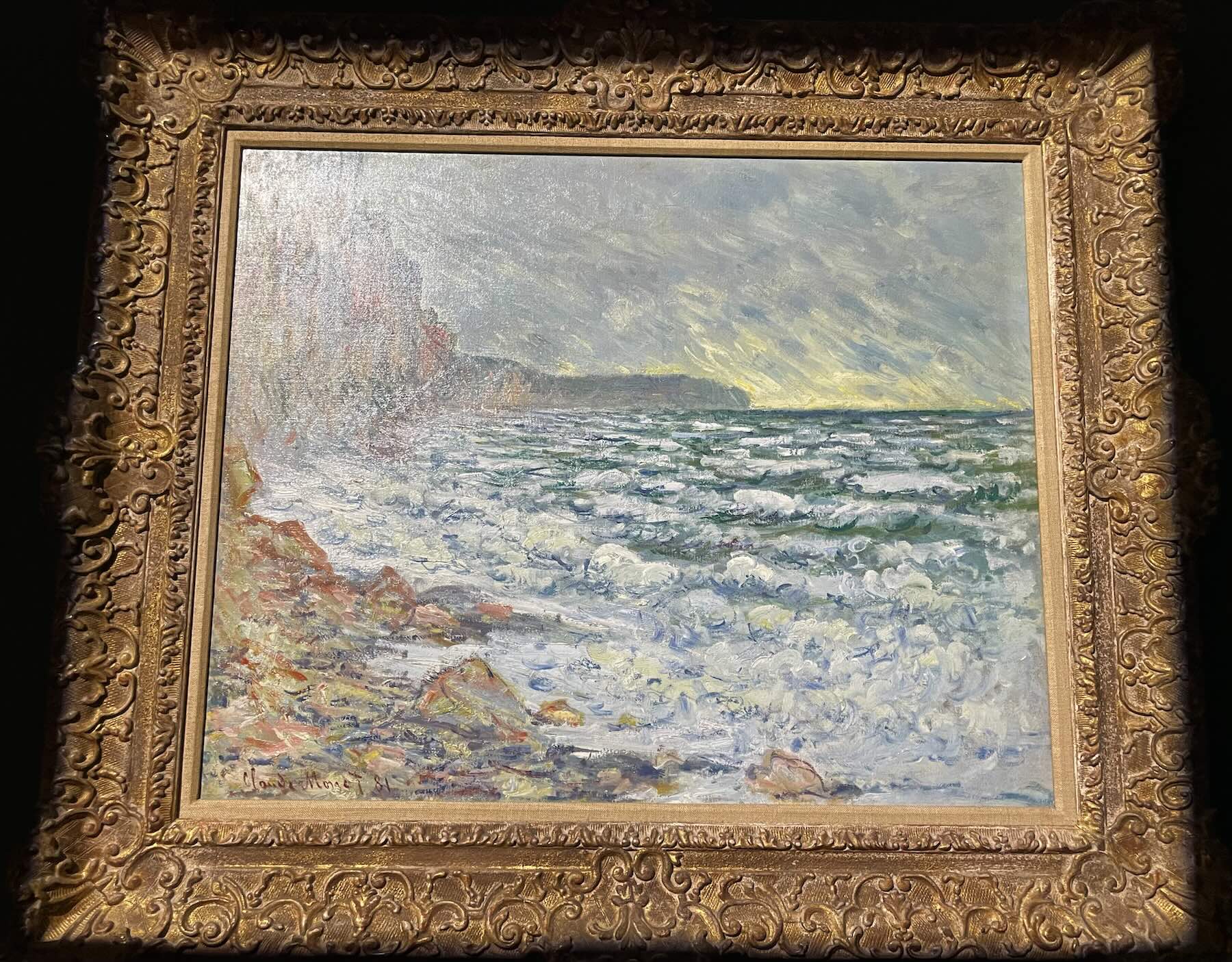 Reflexões durante uma visita a Mostra de Monet e Normandia no Palácio Real de Palermo 4 A obra "Il Mare a Fécamp" realizada em 1881 por Claude Monet durante a mostra Tesori Impressionisti Monet e la Normandia no Palazzo Reale de Palermo