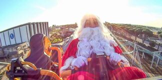 Papai Noel na montanha-russa do Cinecittà World