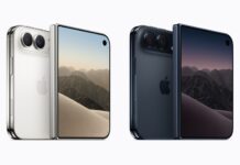 iPhone Duo na Itália: preço, novidades e onde comprar iPhone Duo, o primeiro iPhone dobrável, aberto e fechado nas cores branco estelar e céu noturno