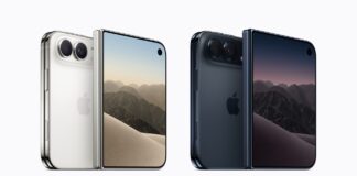 iPhone Duo na Itália: preço, novidades e onde comprar iPhone Duo, o primeiro iPhone dobrável, aberto e fechado nas cores branco estelar e céu noturno