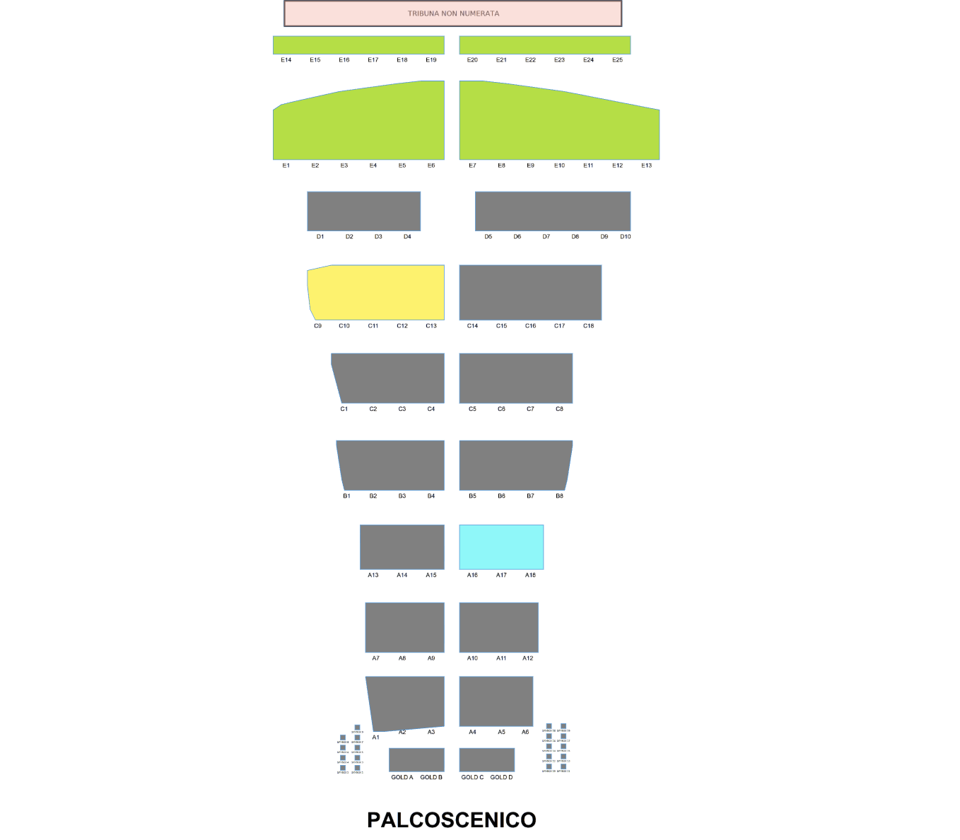 Show do Andrea Bocelli em Lajatico 2027: organize sua estadia na Toscana 3 Mapa atualizado dos setores e lugares do Teatro del Silenzio para o show de Andrea Bocelli em Lajatico em 2027