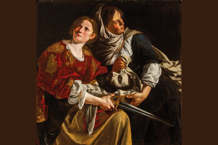 Florença 24 Judite e sua serva com a cabeça de Holofernes, de Artemisia Gentileschi, obra do cartaz da mostra no Museo degli Innocenti de Florença