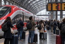 Greve geral e greve de trens na Itália em 20 e 21 de novembro: o que pode parar Passageiros aguardam em plataforma de estação ferroviária durante greve na Itália