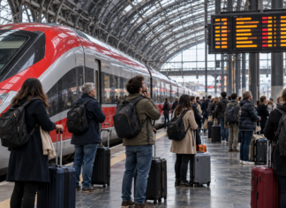 Greve geral e greve de trens na Itália em 20 e 21 de novembro: o que pode parar Passageiros aguardam em plataforma de estação ferroviária durante greve na Itália