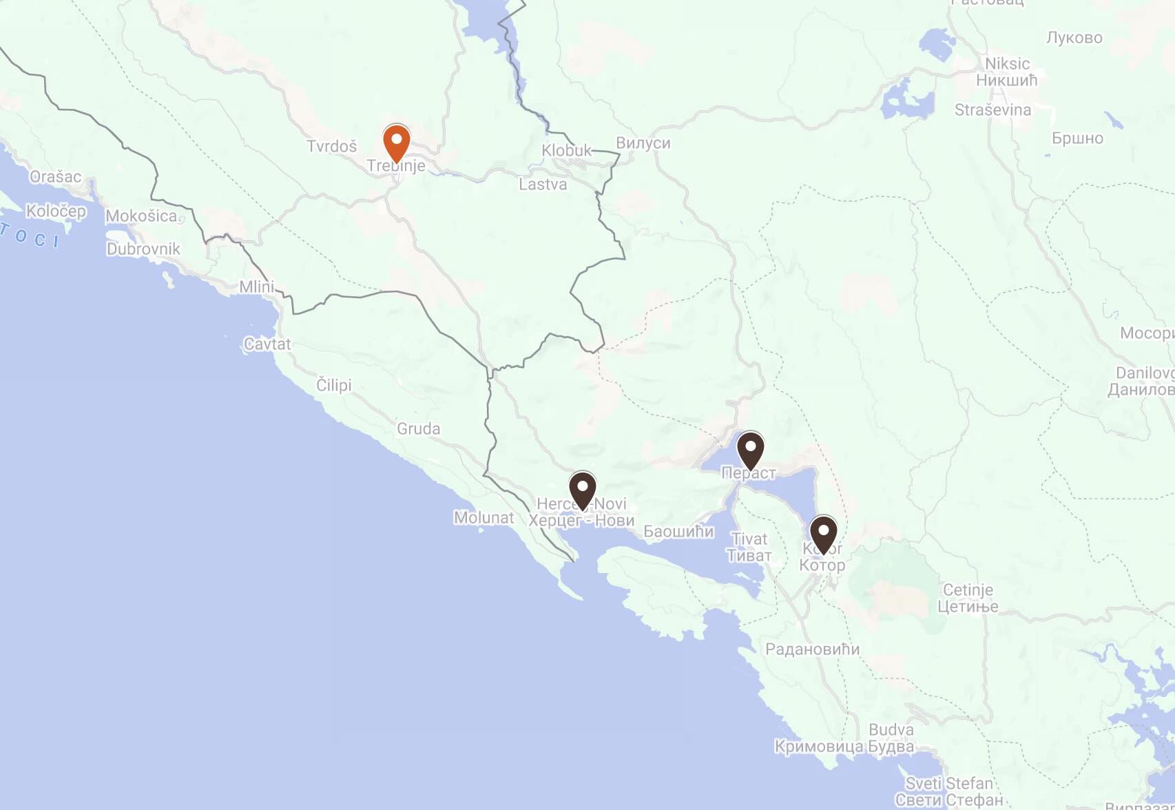 Montenegro em um dia: Perast, Kotor e Herceg Novi saindo de Trebinje 37 zoom mapa 2 dia balcas